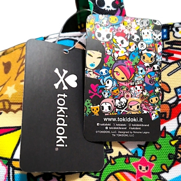 LIMITED EDITION Tokidoki Canvas Tote Bag w/ Unicorn BAG CHARM - Picture 9 of 11